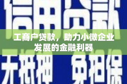 宁乡工商户贷款,助力小微企业发展的金融利器 宁乡工商户贷款,助力小微企业发展的金融利器