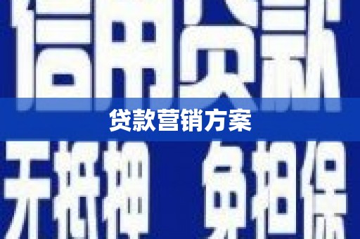 宁乡贷款营销方案