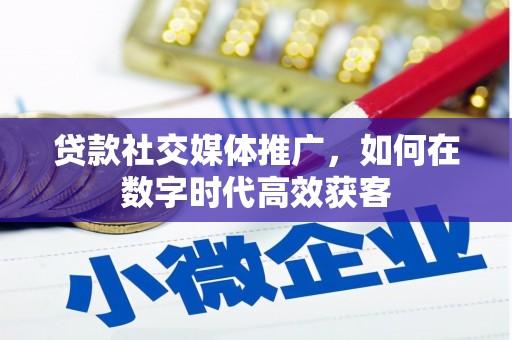 宁乡贷款社交媒体推广，如何在数字时代高效获客