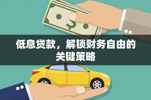 宁乡低息贷款，解锁财务自由的关键策略