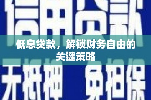 宁乡低息贷款，解锁财务自由的关键策略