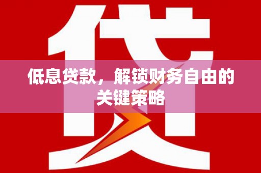宁乡低息贷款，解锁财务自由的关键策略