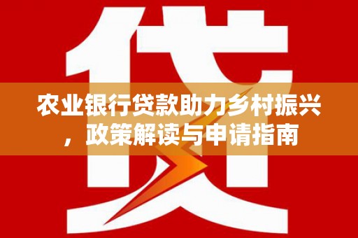 宁乡农业银行贷款助力乡村振兴，政策解读与申请指南