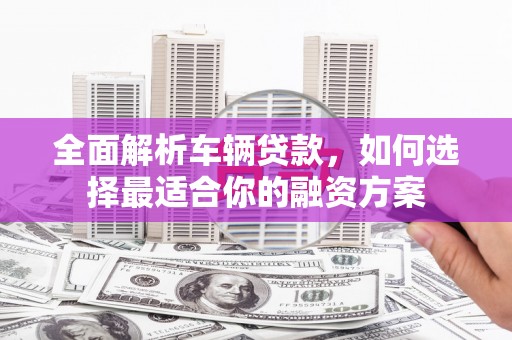 宁乡全面解析车辆贷款，如何选择最适合你的融资方案