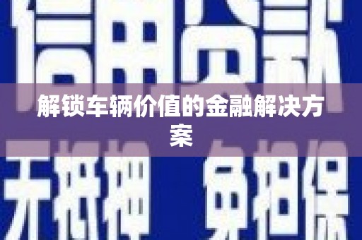 宁乡解锁车辆价值的金融解决方案